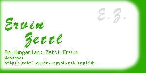 ervin zettl business card